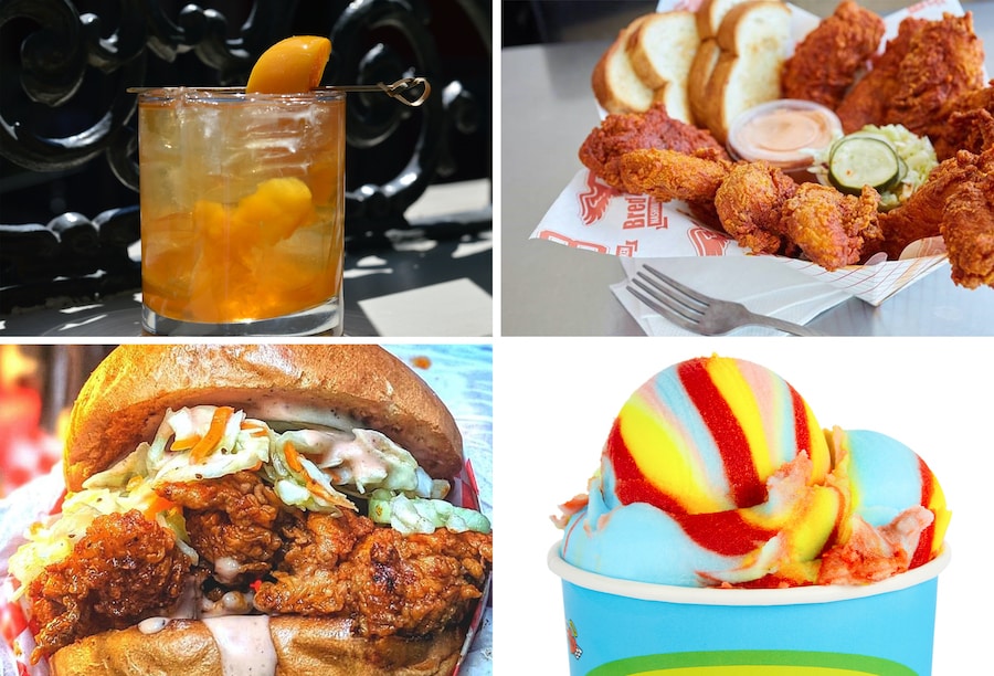 Peach Pie Old Fashioned, Bred’s Nashville Hot Chicken, and Rainbow Happy Ice
