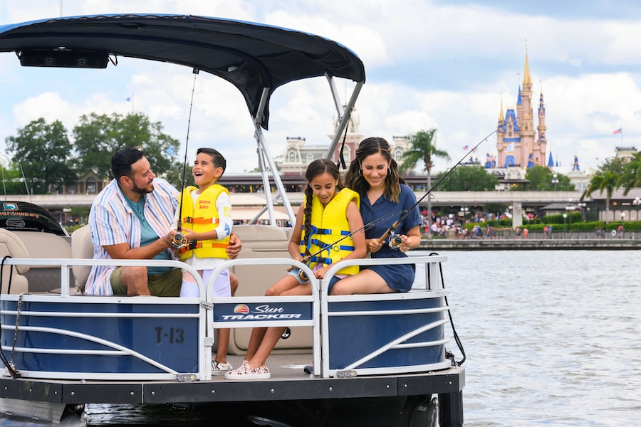 Family on fishing excursion at Disney World