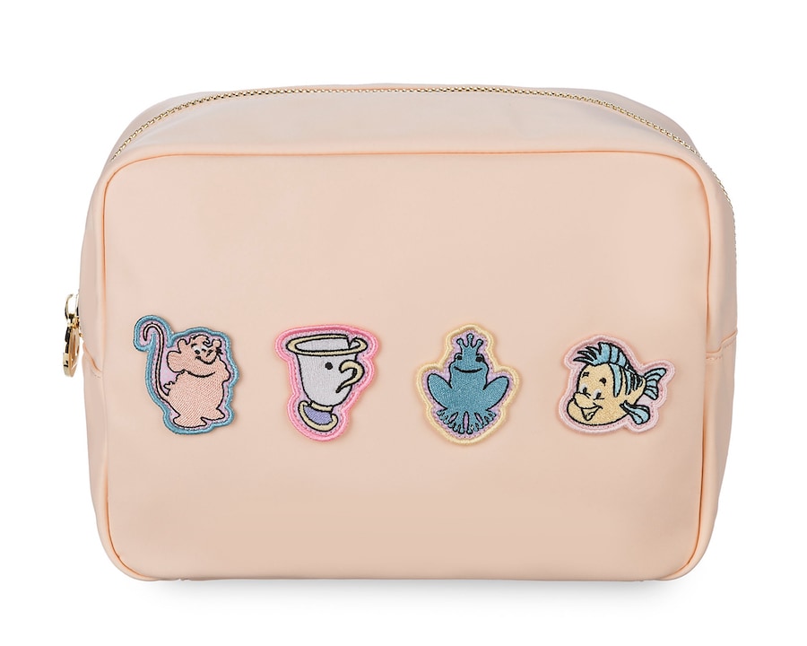 Pre-sewn patches on large pouch