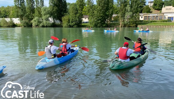 Disneyland Paris Cast Members cleaning up the river