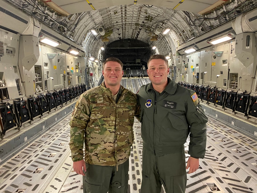 Cody and Matt Breidinger, both Senior Airman, on duty with the U.S. Air Force Reserve