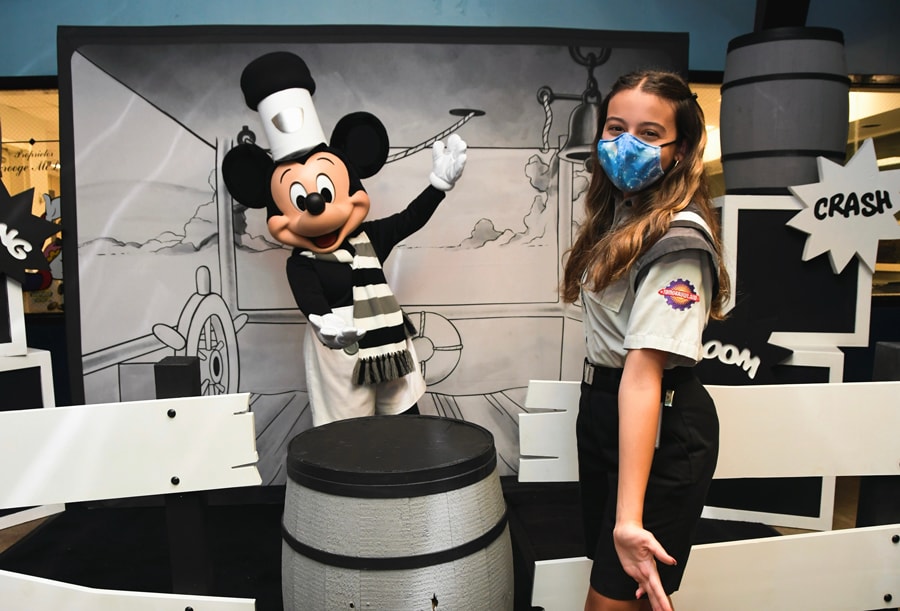 Cast member, Sam with Mickey Mouse