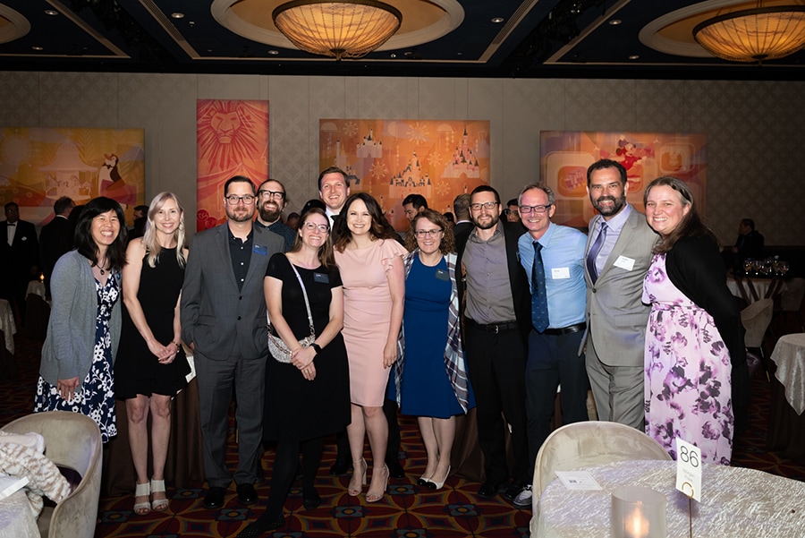 Cast members and guests attending a celebration for 2019 Walt Disney Legacy Award recipients at Disneyland Hotel