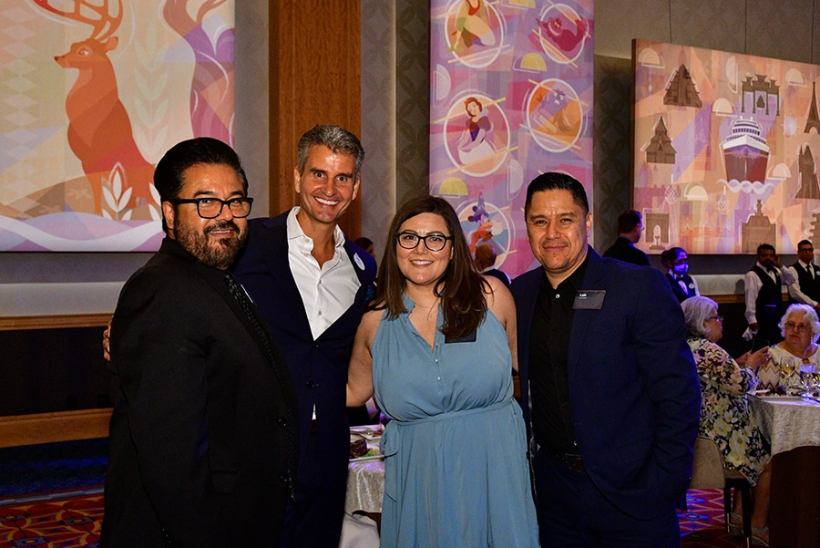 Chairman, Disney Parks, Experiences and Products Josh D'Amaro with attendees for a celebration for 2019 Walt Disney Legacy Award recipients at Disneyland Hotel