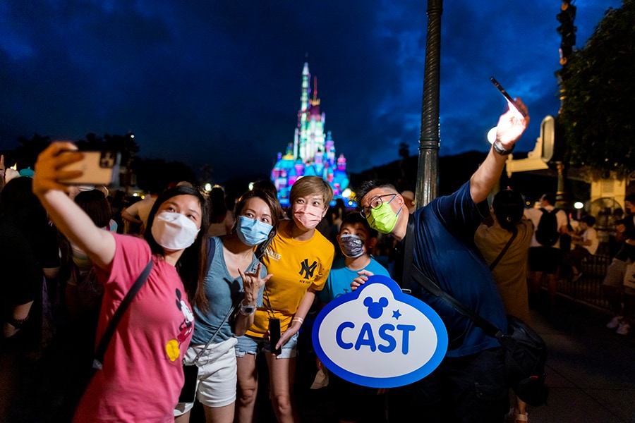 Cast members at Hong Kong Disneyland attending the cast party for "Momentous"