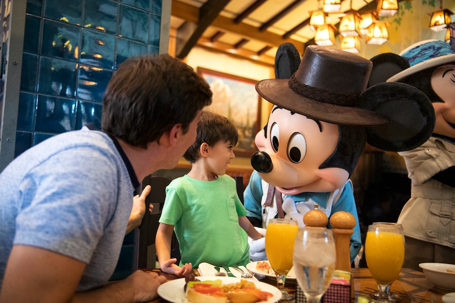 Mickey Mouse and family at Storytellers Cafe