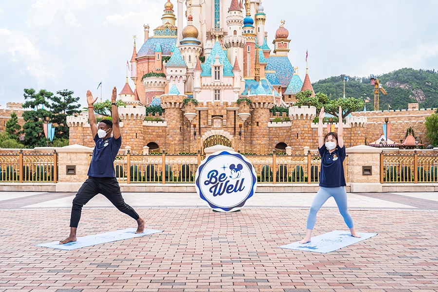 Be Well - Tony and Lily, 2022-2023 Hong Kong Disneyland Resort Ambassadors, celebrate International Yoga Day at their resort