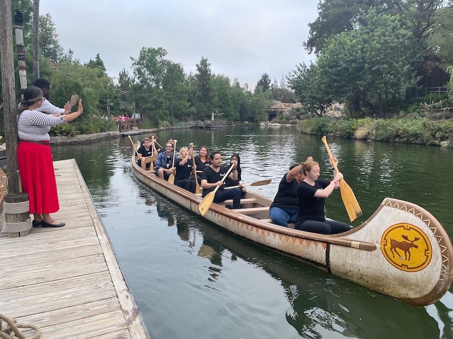 Disneyland Resort cast members at the Canoe Races in the Rivers of America