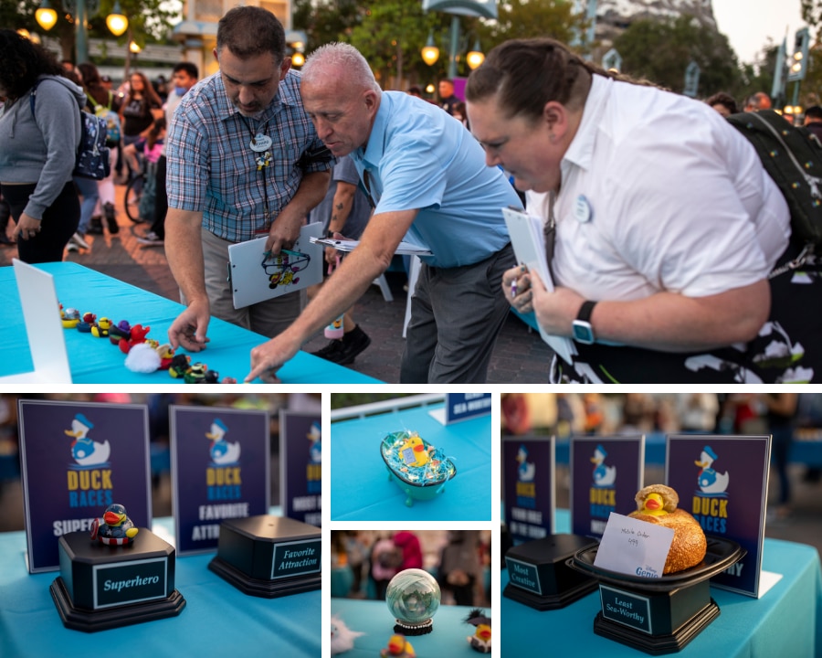 Disneyland Resort cast members judging rubber ducks for the annual Duck Races