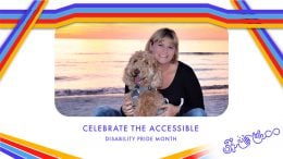 Celebrate the Accessible Header Photo with Cast Member Katie and her service dog, Murphy