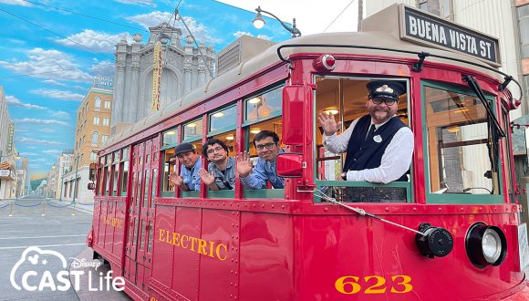 Disney Cast Life - Cast members on the Red Car Trolley at Disney California Adventure park