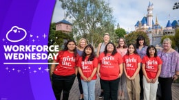 Disneyland Resort Cast stand with their mentees from Girls Inc. of Orange County
