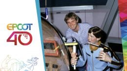 EPCOT 40 logo and Imagineer Tom Fitzgerald playing the role of the teenage “Submarine Mechanic”