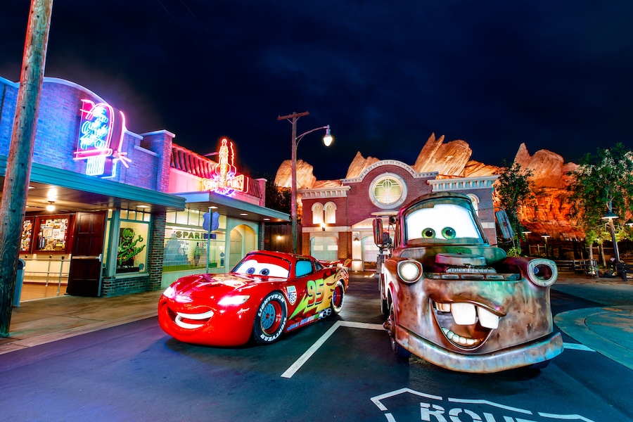 Mater and Lightning McQueen at Disney California Adventure park