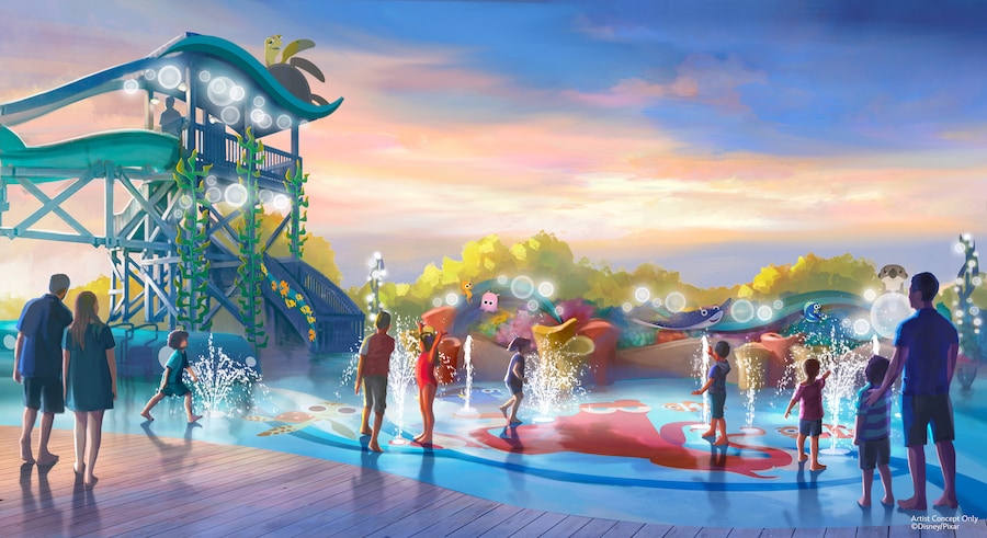 Artist Concept for: “Finding Nemo”-themed splash pad area