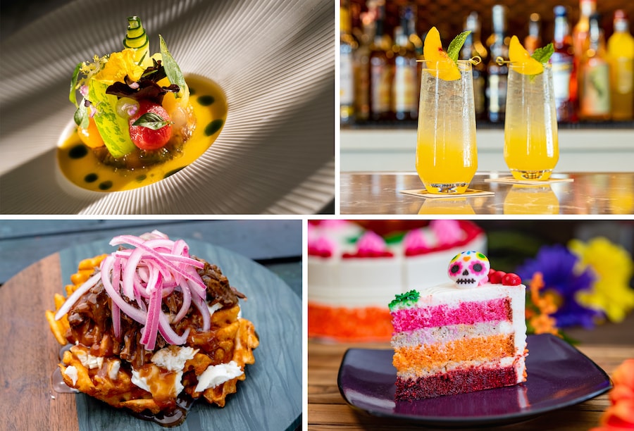 Collage of food offerings from Disney parks