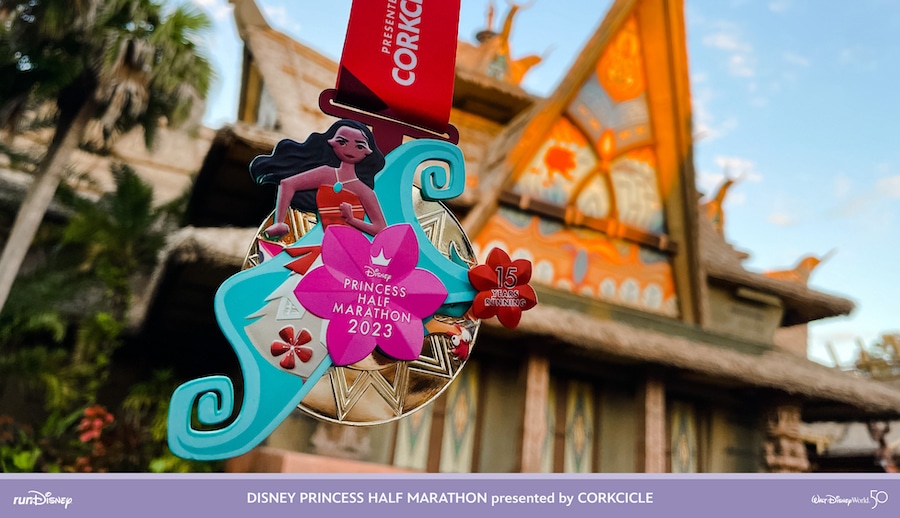 Moana on medal for Disney Princess Half Marathon