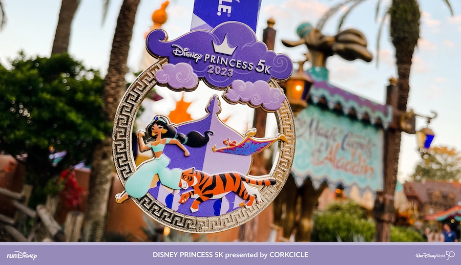 Jasmine on medal for Disney Princess 5K