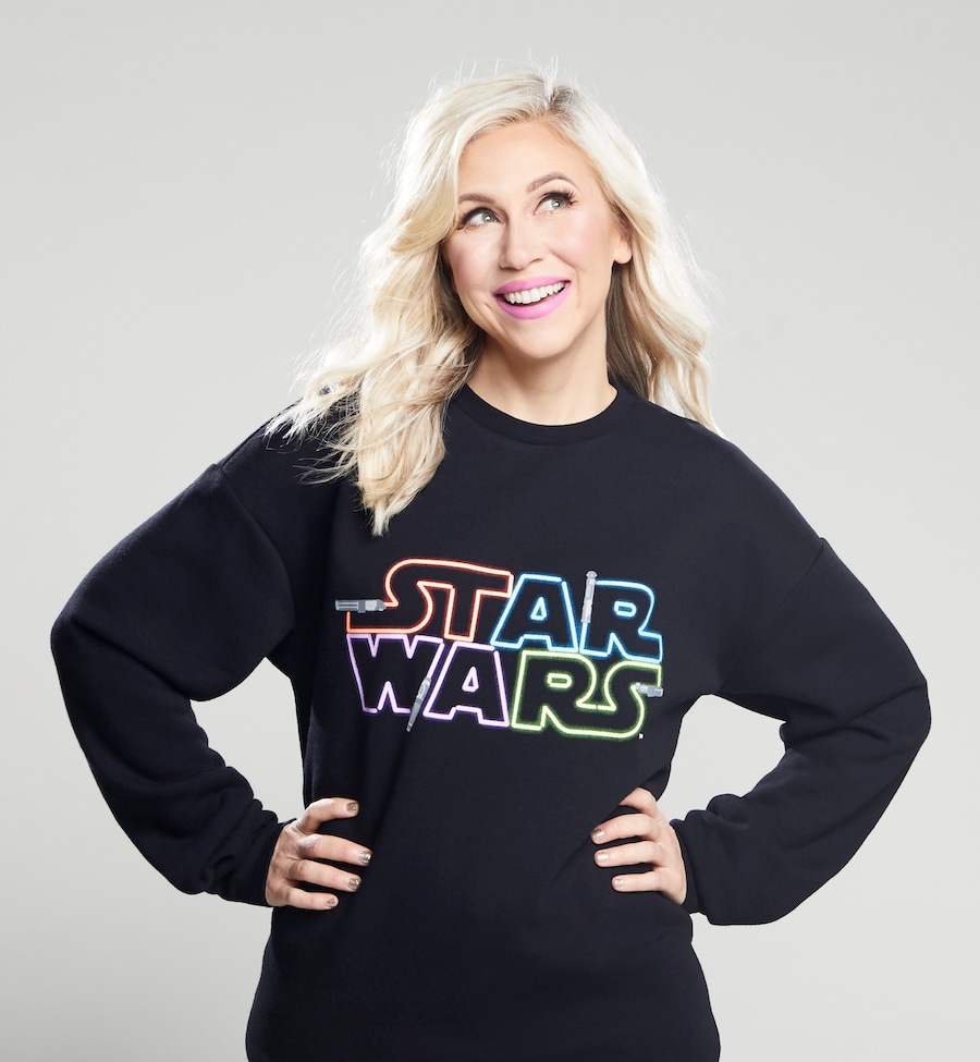 Ashley Eckstein in Star Wars shirt