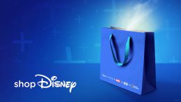 shopDisney text with blue Disney+ logos around