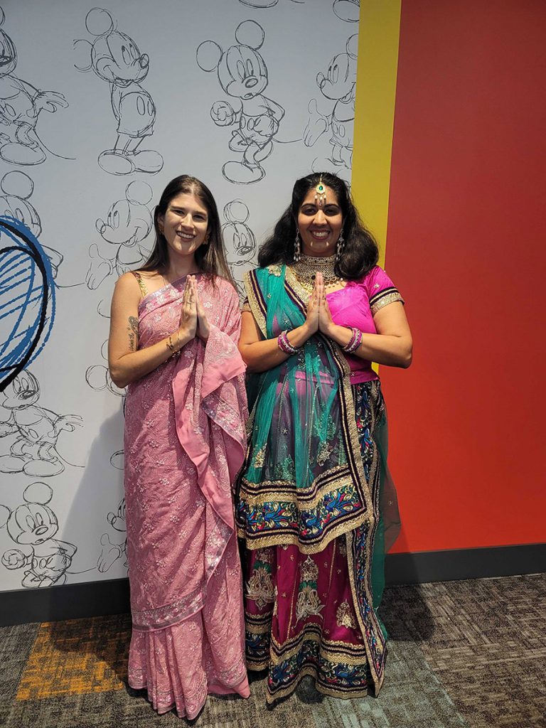 Disney College Program cast members at Disney’s Flamingo Crossings learning about Diwali