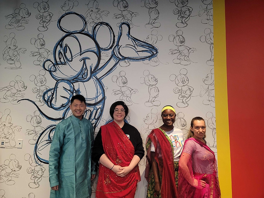Disney College Program cast members at Disney’s Flamingo Crossings learning about Diwali