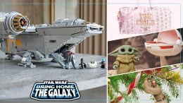 Bring Home The Galaxy Star Wars 2022 Featured IMage with Lego Star Wars, The Child duffle bag, ornaments of Mace Window and more