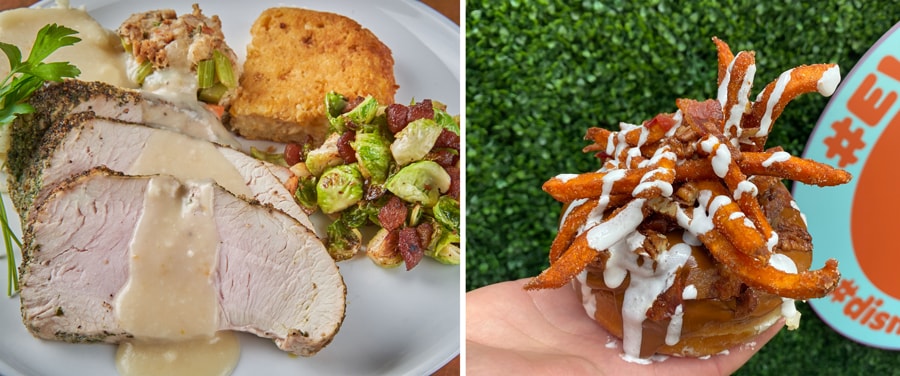 Collage of food items found in Disney Springs