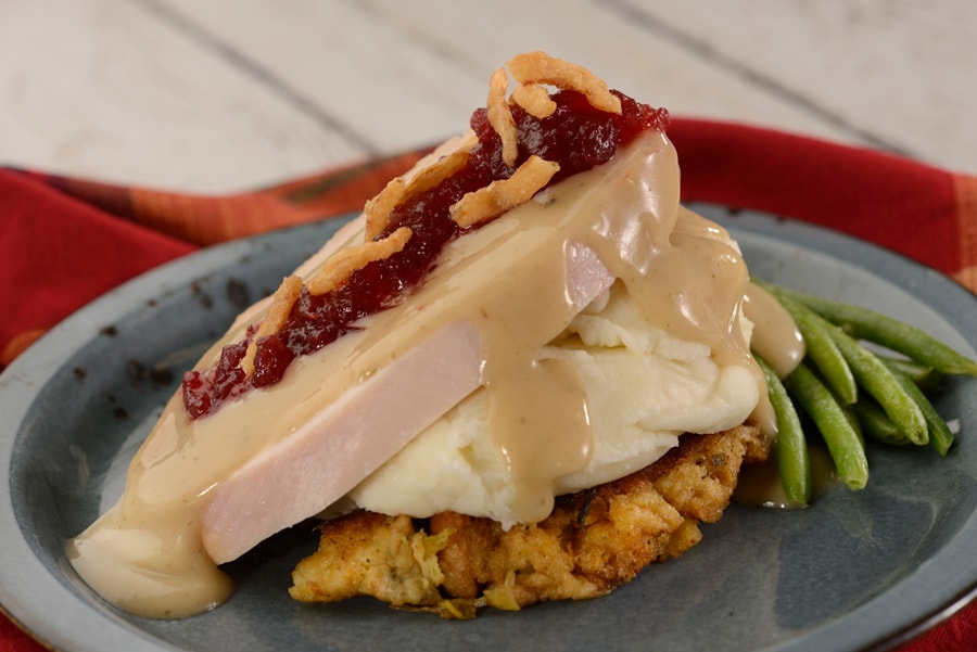 Photo of Slow-roasted Turkey with BEN’S ORIGINAL™ Stuffing, Mashed Potatoes, Green Beans, and Cranberry Sauce