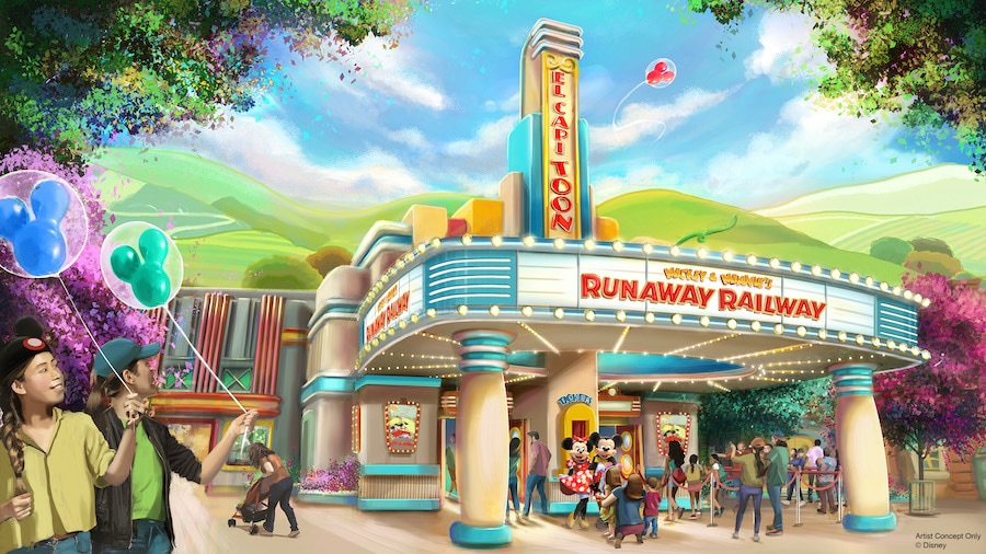 Chemin de fer en fuite de Mickey et Minnie à Disneyland