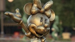 Minnie Mouse as one of the “Disney Fab 50” golden character sculptures