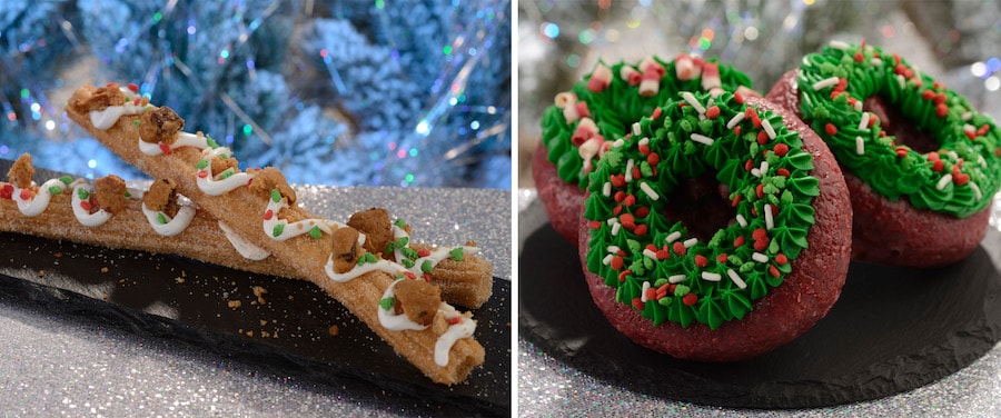 Collage of food at Various Carts Throughout Main Street U.S.A. at Mickey's Very Merry Christmas Party