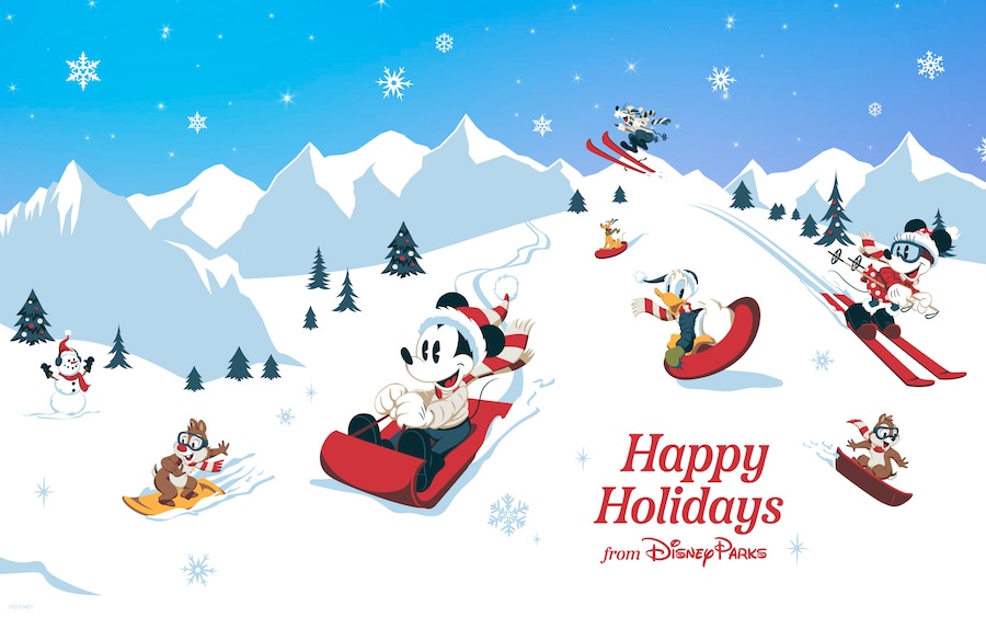 Disney libera fundos de tela para celebrar as festas de fim de ano