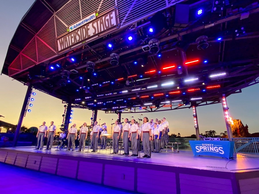 The West Point Glee Club performs at the AdventHealth Waterside Stage at Disney Springs in Walt Disney World Resort Oct 7, 2022