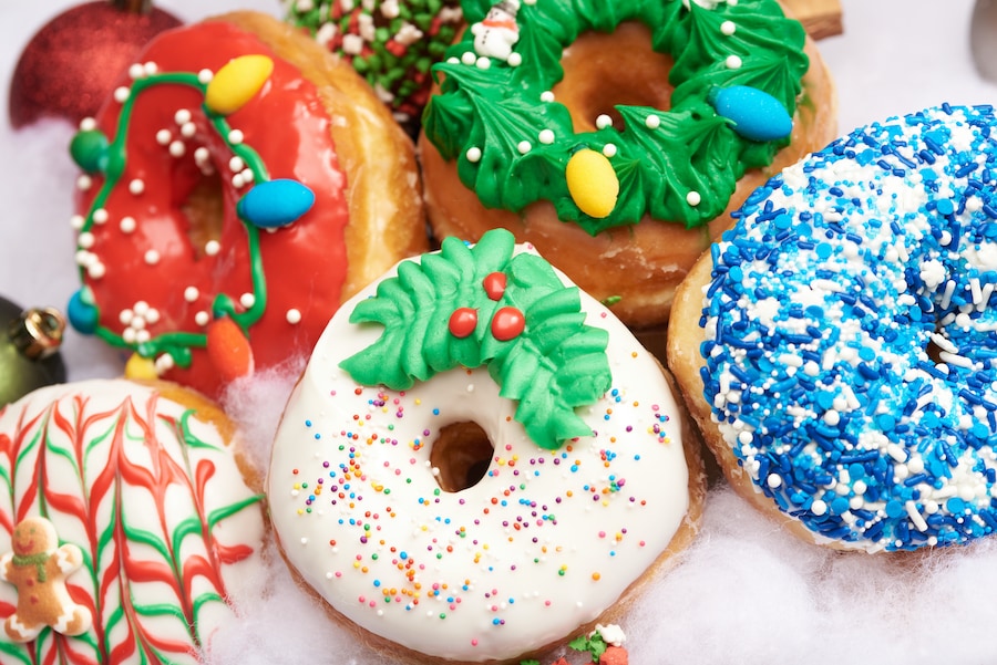Half Dozen Christmas Donuts from Everglazed Donuts & Cold Brew  Disney Springs