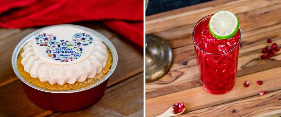 Pumpkin Layered Cheesecake and Blood Orange-Pom Limeade from the Festival of Holidays 2022 at Disneyland Resort