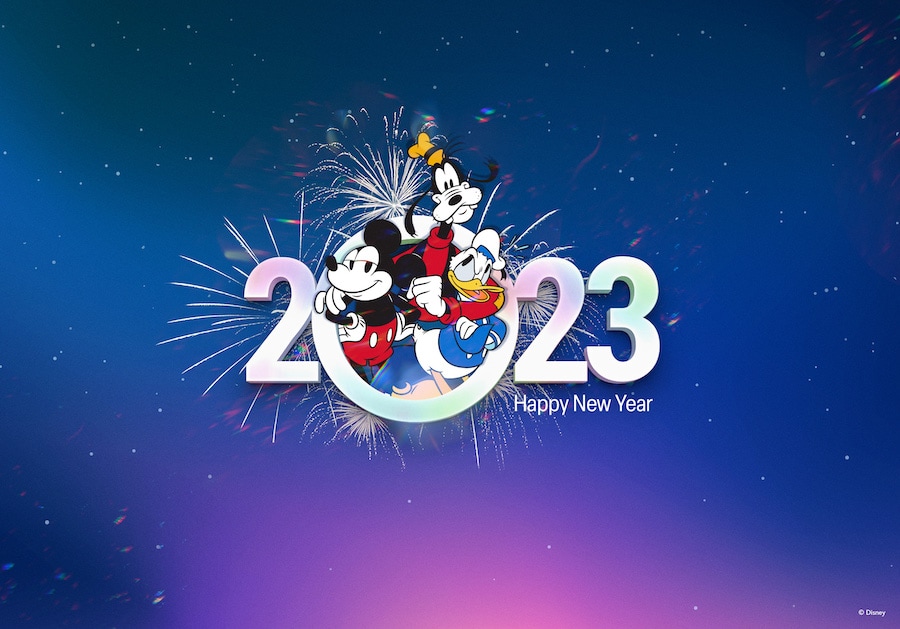Disney New Year Wallpaper with Mickey, Donald, Goofy