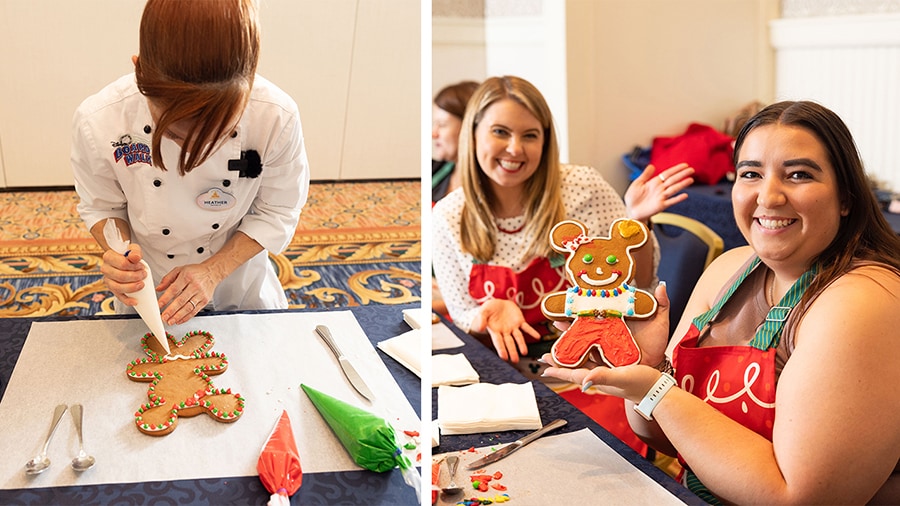 Mickey gingerbread cookie decorating with cast