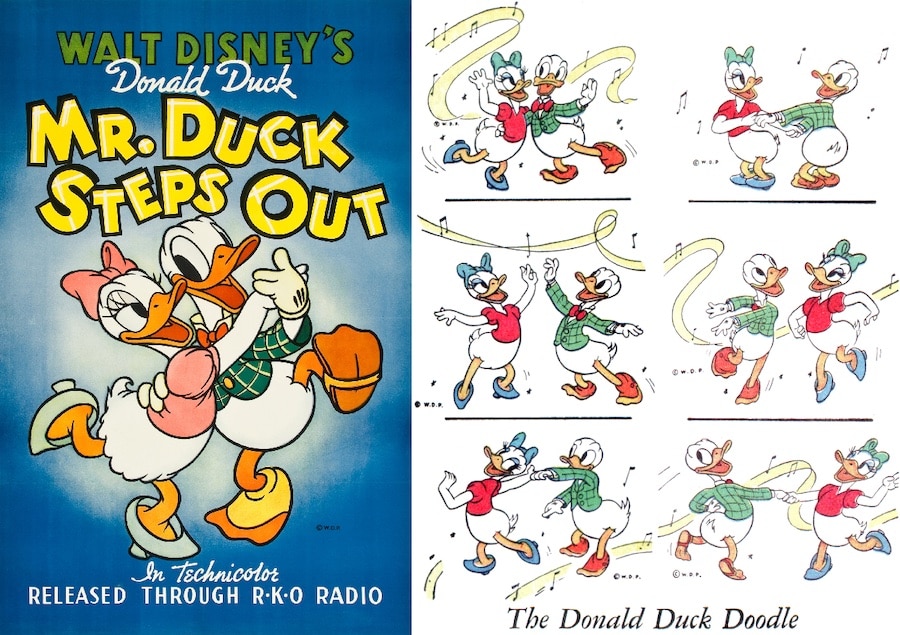 "Mr. Duck Steps Out" inspired dance steps which were illustrated and described in the second issue of "Walt Disney's Comics and Stories" magazine. (K.K. Publications, Vol. 1, No. 2, November 1940)