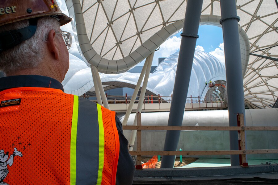 Bob Weis oversees construction on TRON Lightcycle Power Run at Shanghai Disneyland