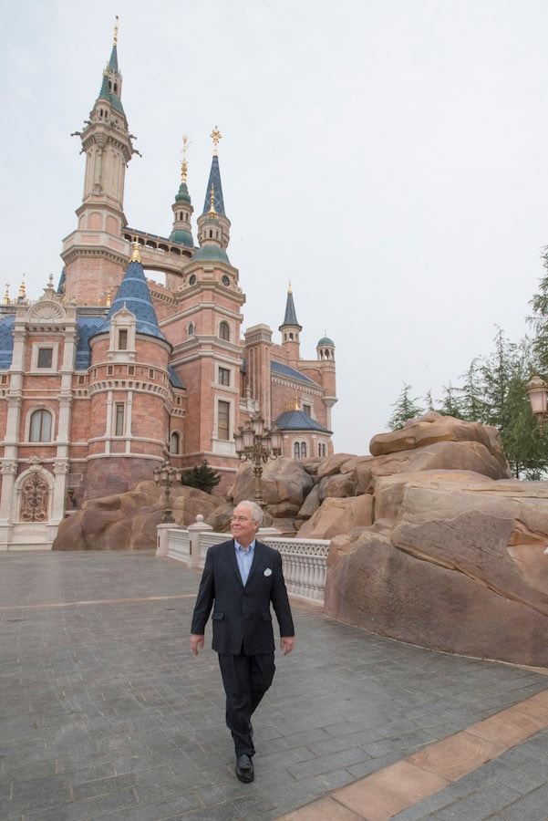 Bob Weis walks near Enchanted Storybook Castle at Shanghai Disneyland. (2016)