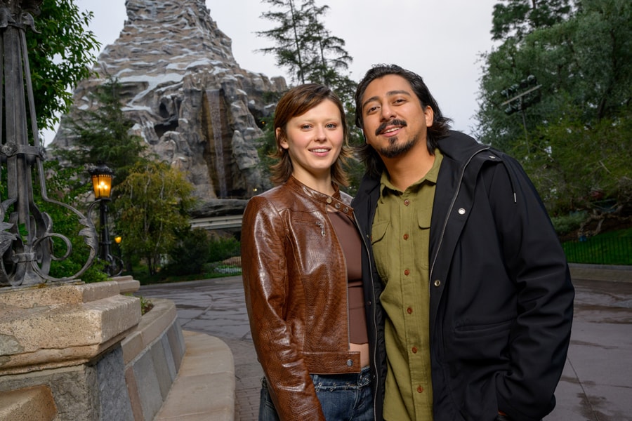Willow cast Ruby Cruz and Tony Revolori in front of Matterhorn Mountain at Disneyland Park