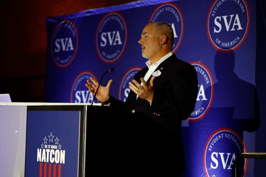 Disney keynote remarks at the Student Veterans of America National Conference Military Ball on Jan.7 (Photo credit: Student Veterans of America)