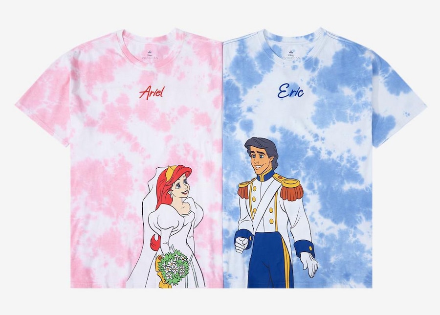 BoxLunch-exclusive couples tie-dye T-shirts featuring Ariel and Prince Eric