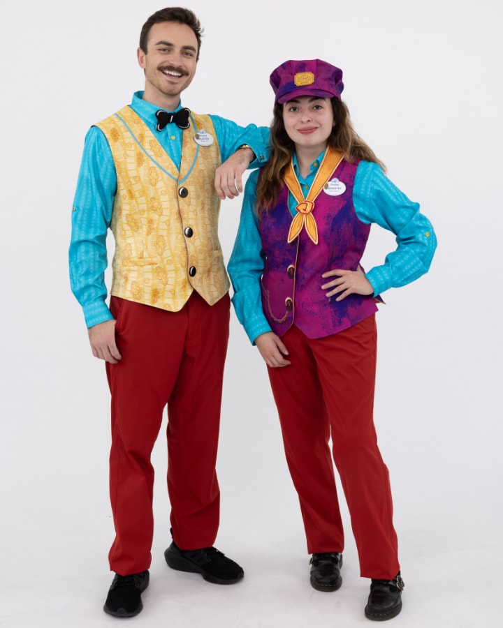 The reversible alternate look of the Mickey & Minnie's Runaway Railway costumes