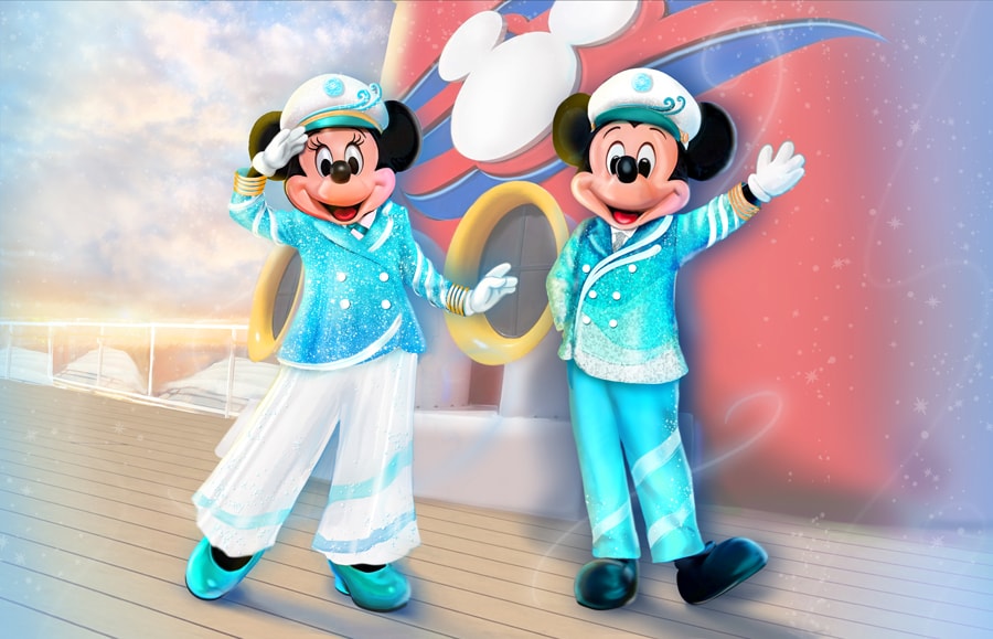 New outfits for Mickey and Minnie for the "Silver Anniversary at Sea".