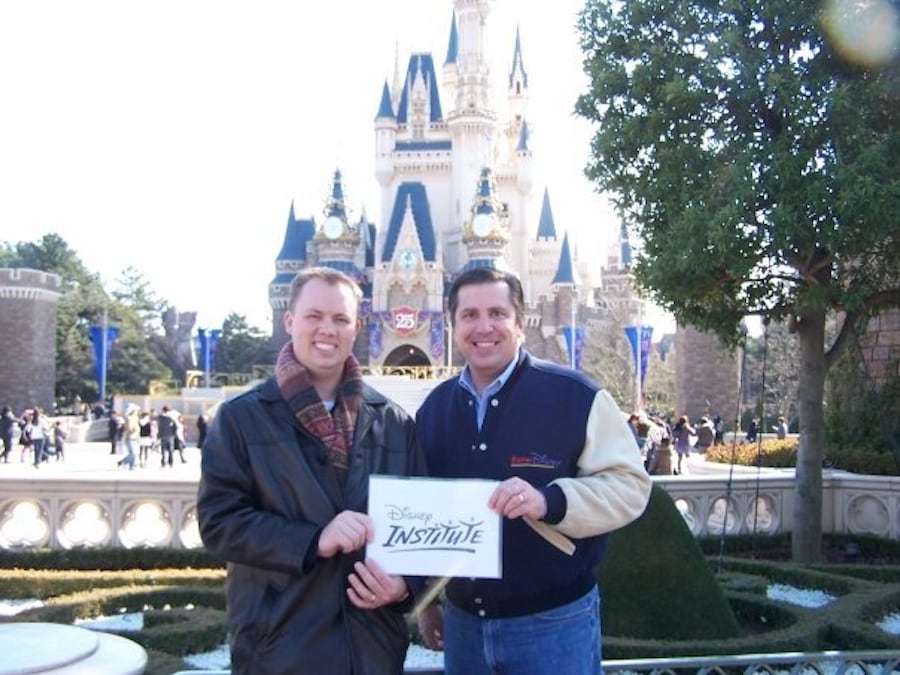 Rob and coworker in Tokyo Disneyland