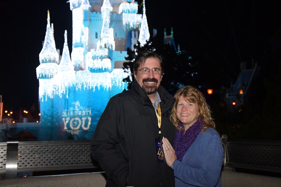 Disney Service Celebration for 40 years with Wendy (wife)
