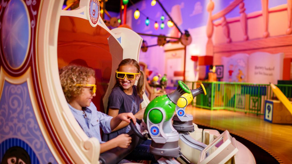 Kids on Toy Story Mania! at Disney’s Hollywood Studios