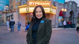 Kimberly Oliveras in front of the Hyperion Theater